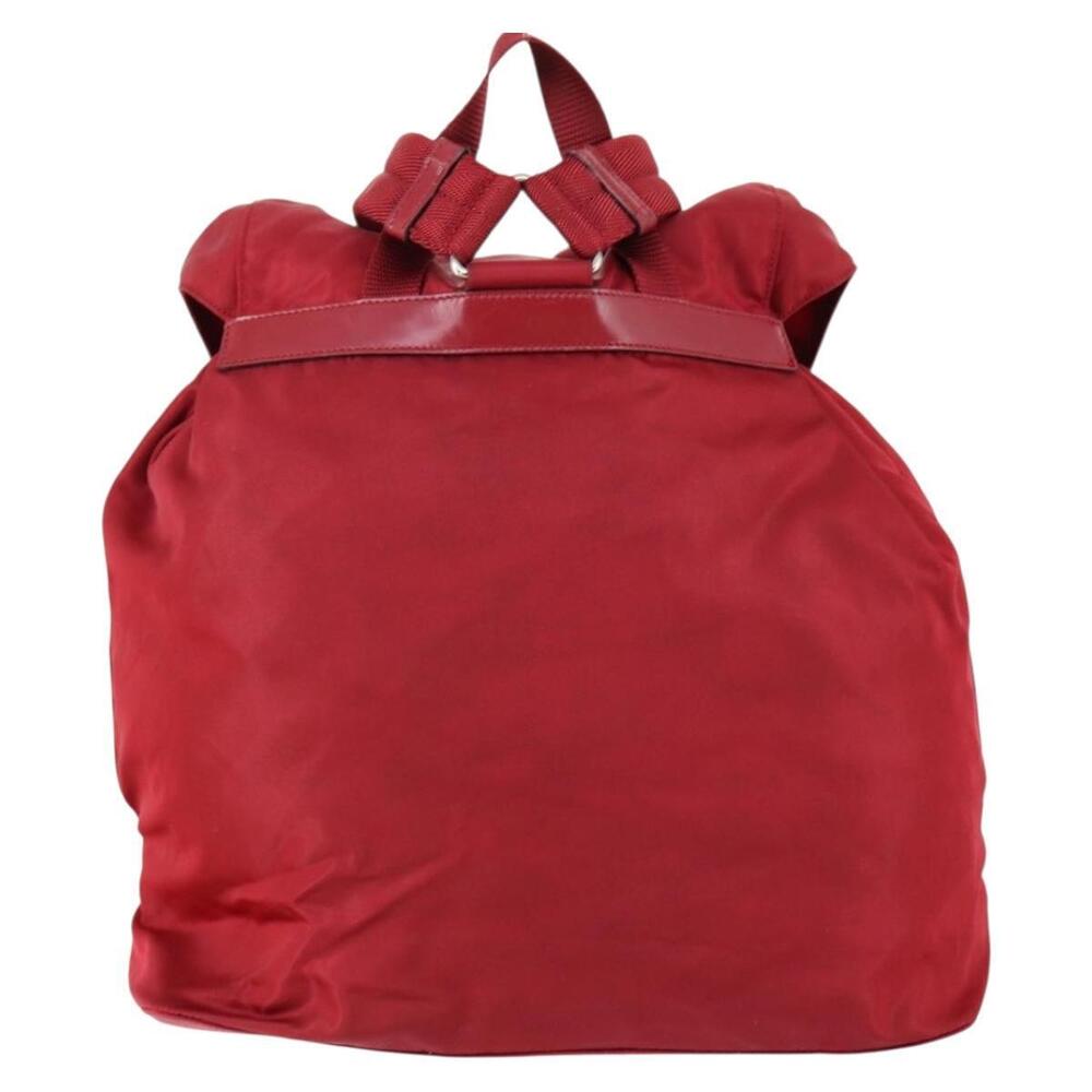 PRADA Backpack Nylon Red Silver Auth 154157 - Picture 2 of 16